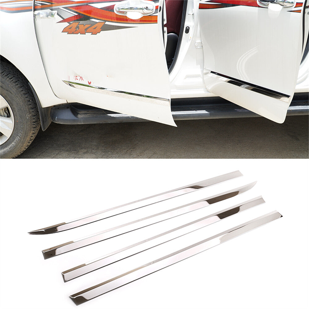 For T@yota Hilux Revo 2015-2021 Steel Chrome Body Side Door Molding Trim Cover¡Á4