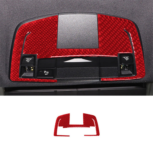 Red Carbon Fiber Reading Light Panel Frame Cover Trim for Porsche 718 2016-2022