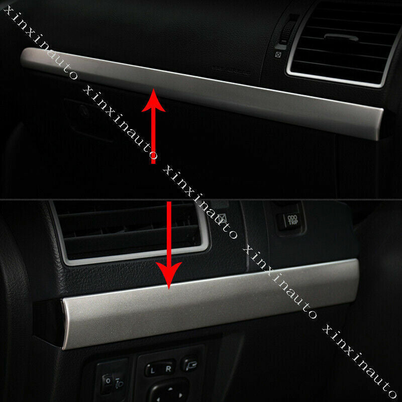 for Toyota Prado FJ150 2010-21 Silver Steel Center Console Strip Molding Trim 2x