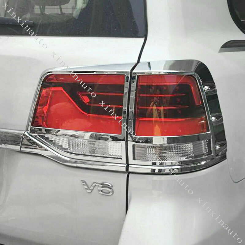 for Toyota for Land Cruiser 2016-21 Chrome Rear Tail Lamp Light Taillight Cover Trim