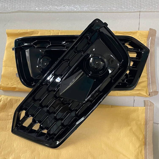 Fit for Audi Q5 2018 2019 2020 Front Bumper Fog Light Cover Fog Lamp Grill Black