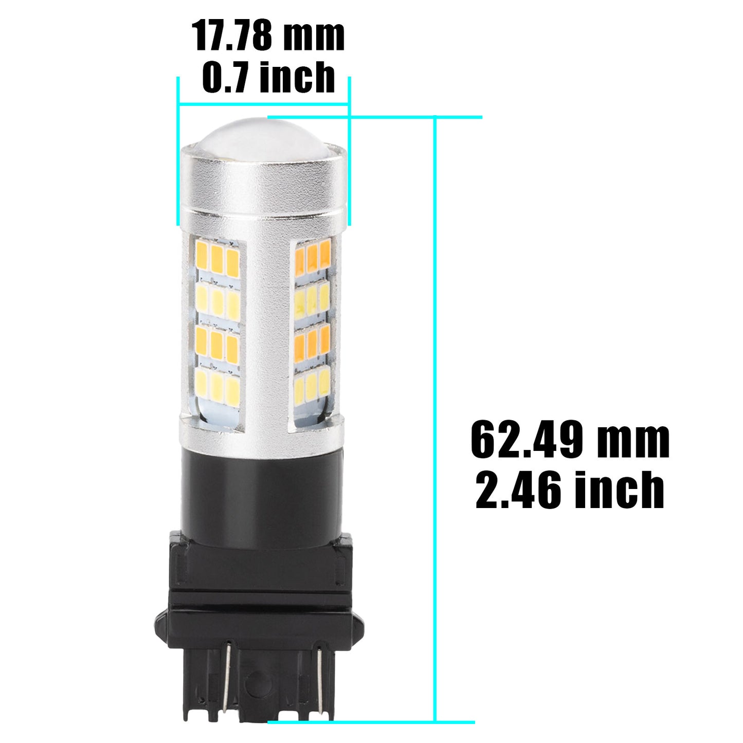 4x 3157 Turn Signal Parking Light Bulb Error Free White/Amber LED DRL Switchback
