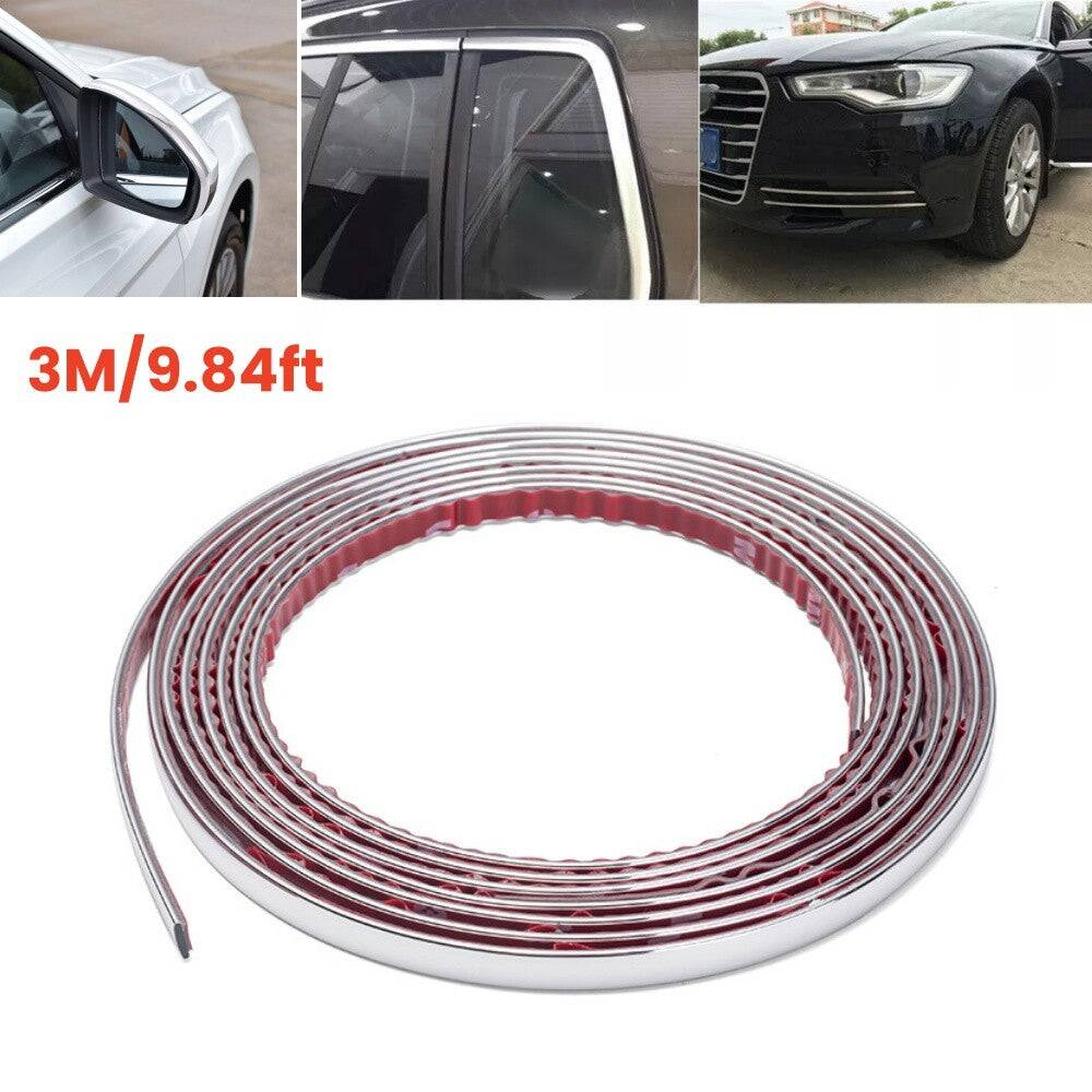 3m20mm Chrome Car Door Side Protector Trim Molding Decoration Strips Universal