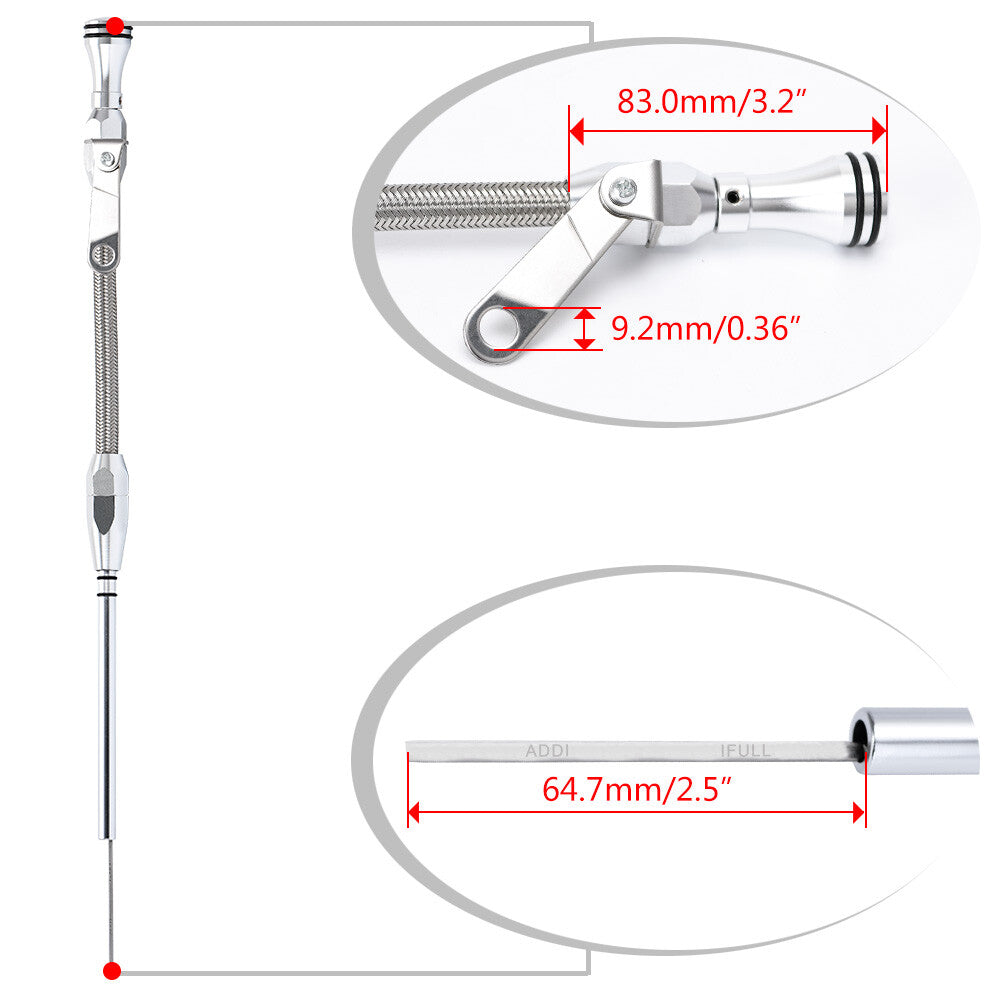 Small Block Passenger Oil Dipstick Stainless Steel for Chevy 4.45.0 5.7 Suburban