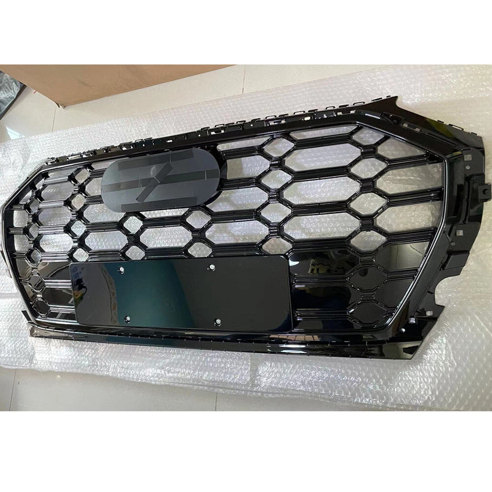 Front Grille Bumper Mesh Grille Honeycomb Grill Fit for Audi Q5 2021-2022 Black