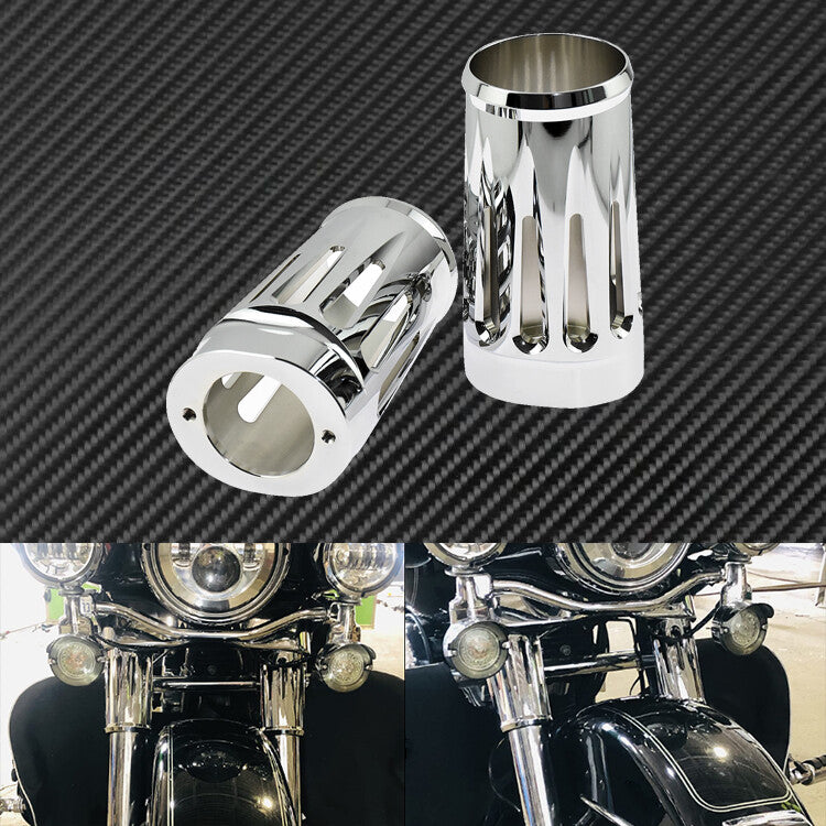CNC Chrome Fork Boot Slider Cover Fit for Harley Touring Glide FLHX 1984-2022