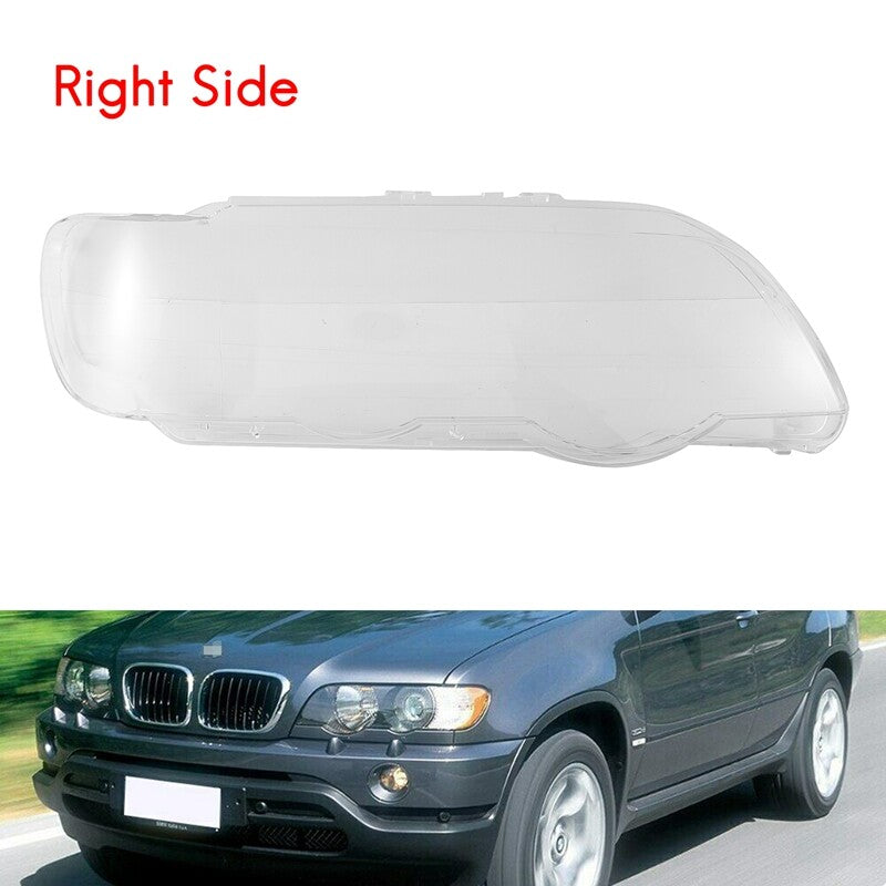 The right-side transparent headlight lens cover is suitable for BMW X5 E53 2000 - 2003.