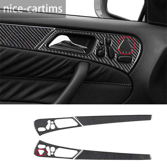 Carbon Fiber Interior Front Door Handle Panel Trim for Benz C Class W203 2005-07