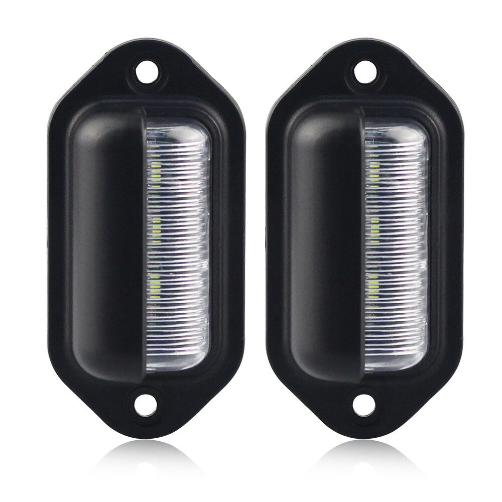 2x White 6 LED Rear Tail License Number Plate Light Lamp For Car Truck Trailer