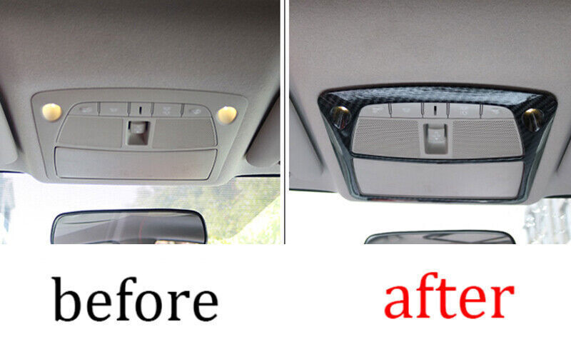 Front Reading Lamp Frame Cover Trim Fit for Nissan Sentra 2013-2019 Carbon Fiber