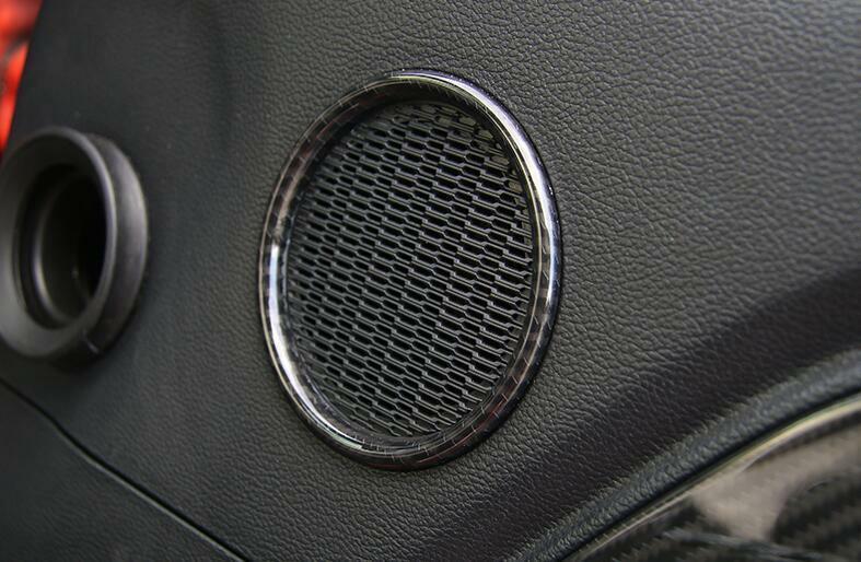 for Ford for Mustang 2015-2022 Carbon Fiber Inner Door Horn Frame Cover Trim 2PCS