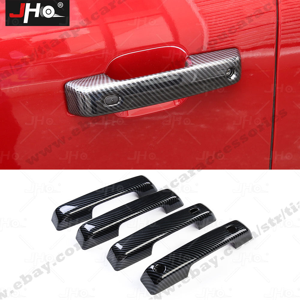 Carbon Fiber Exterior Door Handle Cover Trim for Ford F150 2021-2022 Accessories