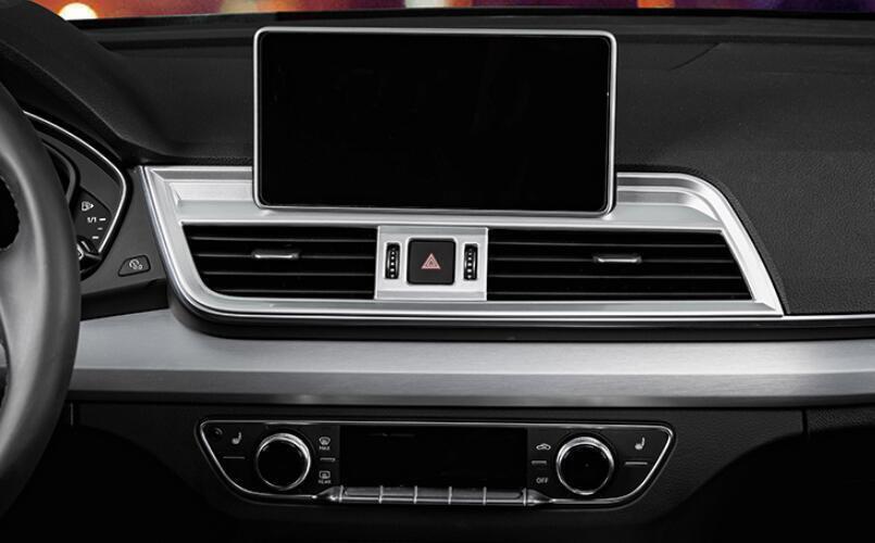 for Audi Q5 2018-24 ABS Matte Silver Inner Central Console Air Outlet Vent Trim