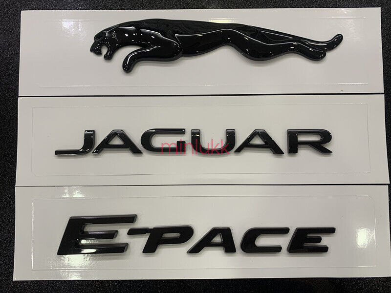 3x Gloss Black E-PACE Emblem Rear Badge Decal for Jaguar E-pace V6 R S E-PACE