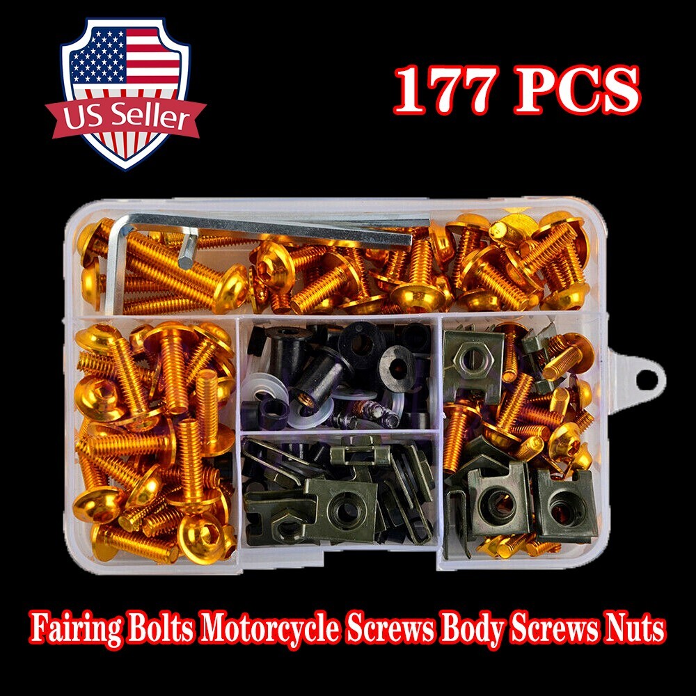 fit for 177pcs/box Windscreen Screws Colorful Fasteners Set Fairing Bolt Kit