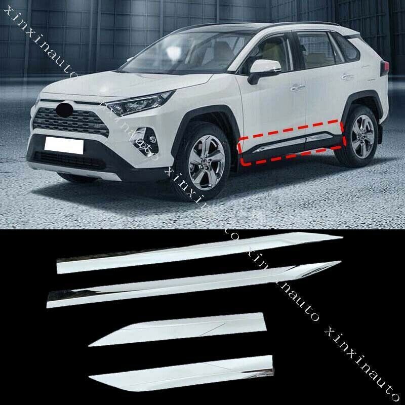 for Toyota RAV4 2019-2024 Chrome Body Side Door Molding Line Cover Trim Panels