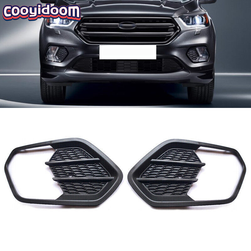 2X Front Bumper Fog Light Frame Grille Cover for Ford Escape Kuga 2017-2019