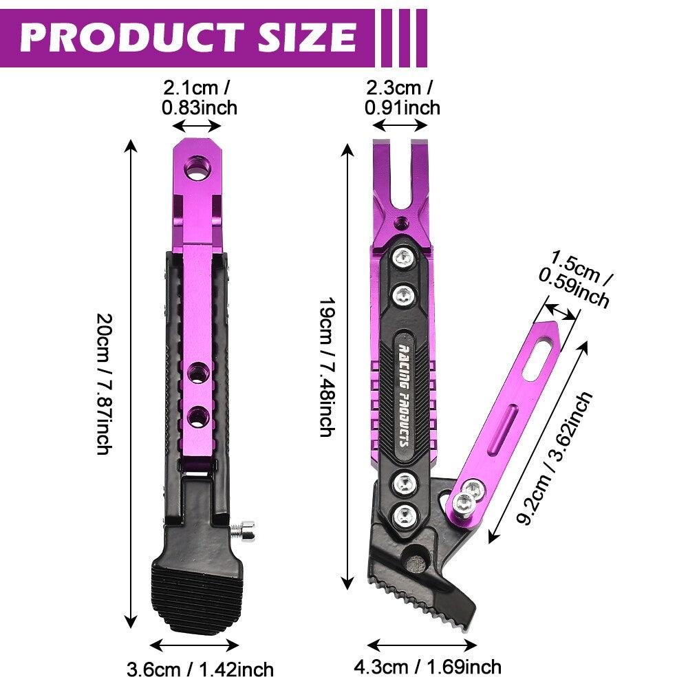 Purple Moto Side Stand Aluminum Alloy Short Motorcycle Motorbike Kickstand