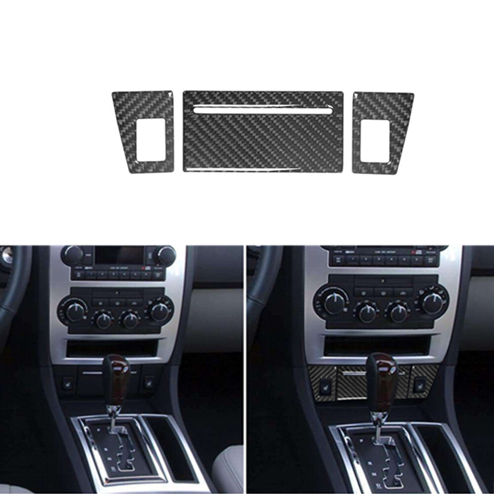 Carbon Fiber Below Radio With Heated for Seat & Ashtray Cover for Chrysler 300