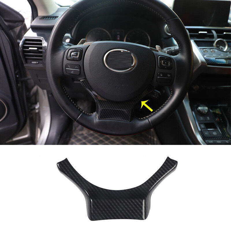 for Lexus NX200t 300h 2015-2021 Carbon Fiber Steering Wheel Sheet Cover Trim 1PC