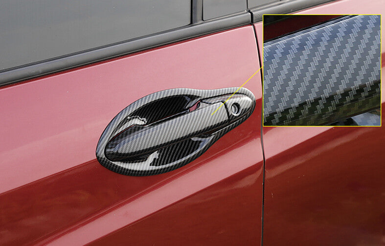 Carbon Fiber Front Exterior Side Door Handle Cover Trim for Honda HR-V 2016-2022
