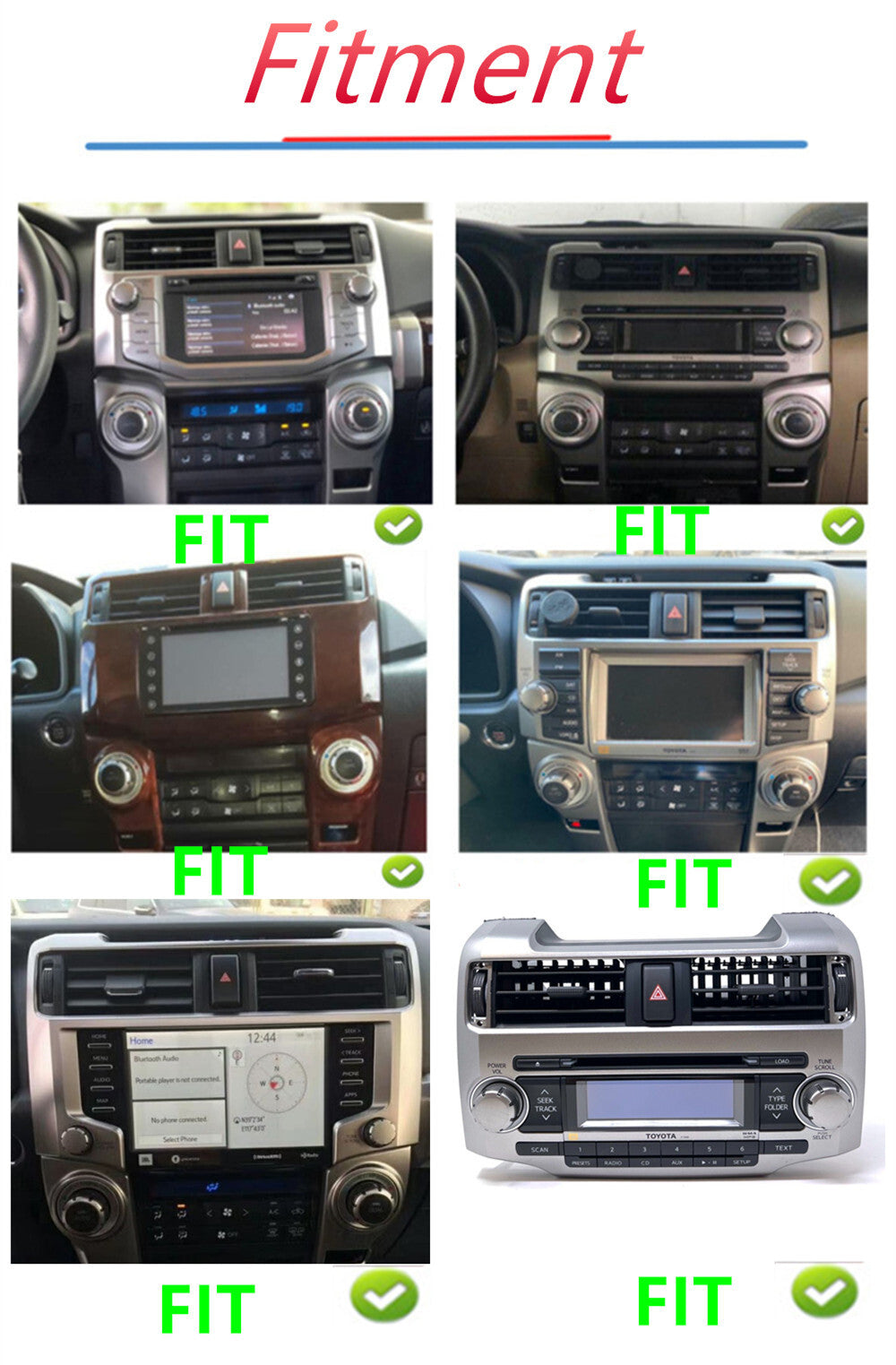 9in For Carplay Car Radio Stereo GPS Nav Camera Fit for Toyota 4Runner 2010-2023