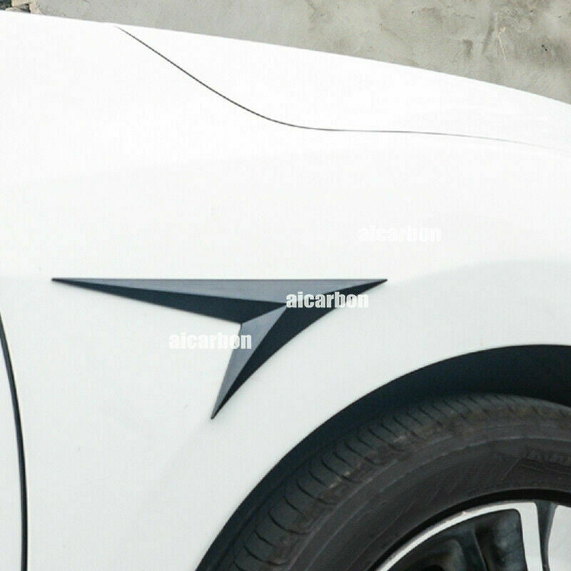 Black Side Wing Air Flow Fender Grill Intake Vent Decor Trim for Civic 2022-2023