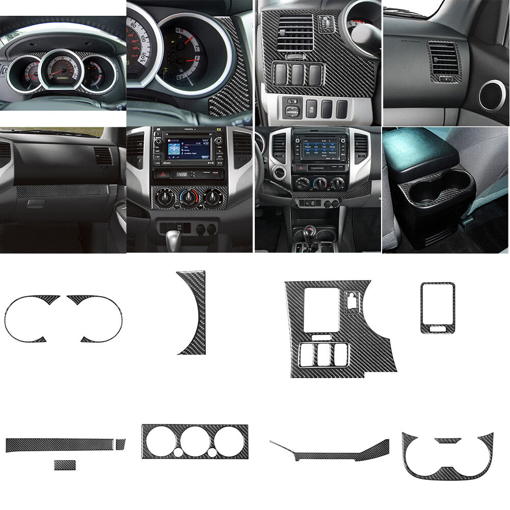 14Pcs Carbon Fiber Full Interior Kit Cover Trim for Toyota Tacoma 2012-2015