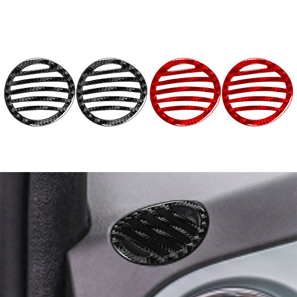 Carbon Fiber Interior Dashboard Defogger Air Vent Panel Cover Trim for Fiat 500