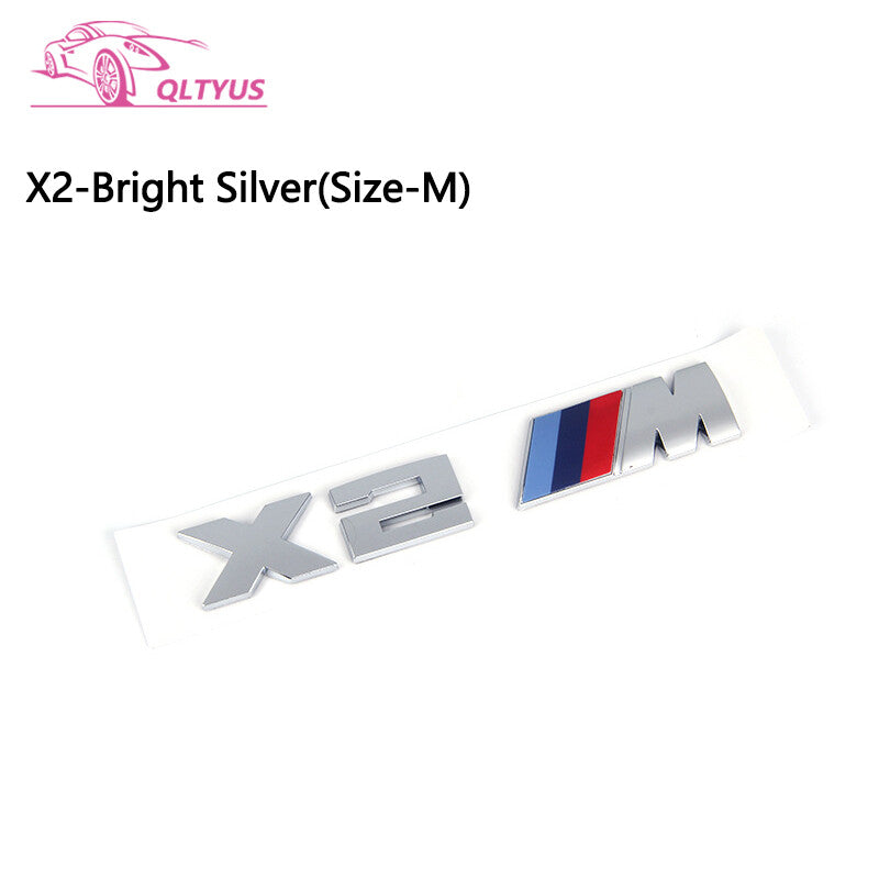 for BMW M Series X2M Trunk Emblem Size Middle Lettering Decal Badge Set
