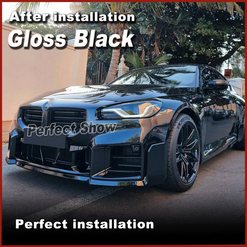 Fit for BMW G87 M2 Coupe 2022-24 Gloss Black Front Bumper Lip Spoiler Splitters