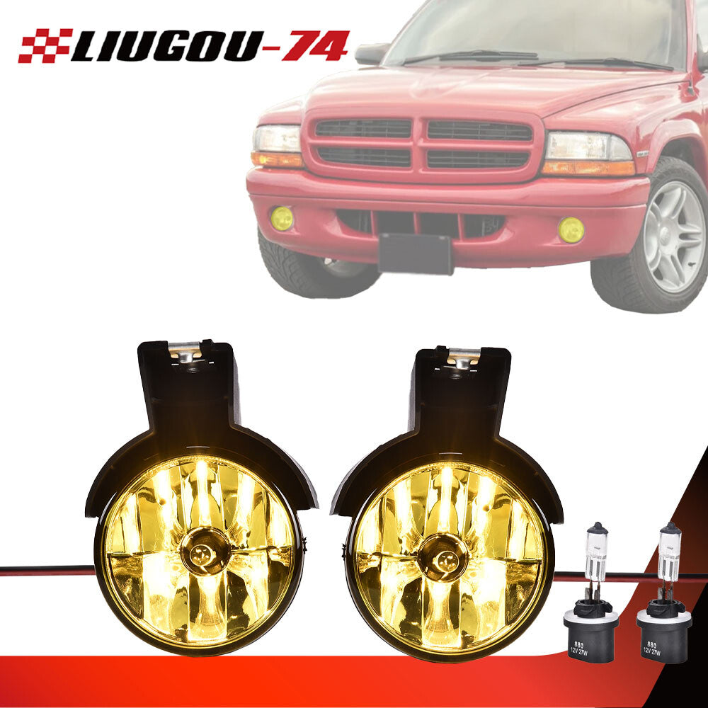 Suitable for 97-00 for Dodge Dakota and 98-00 for Dodge Durango LH+RH fog light assemblies.