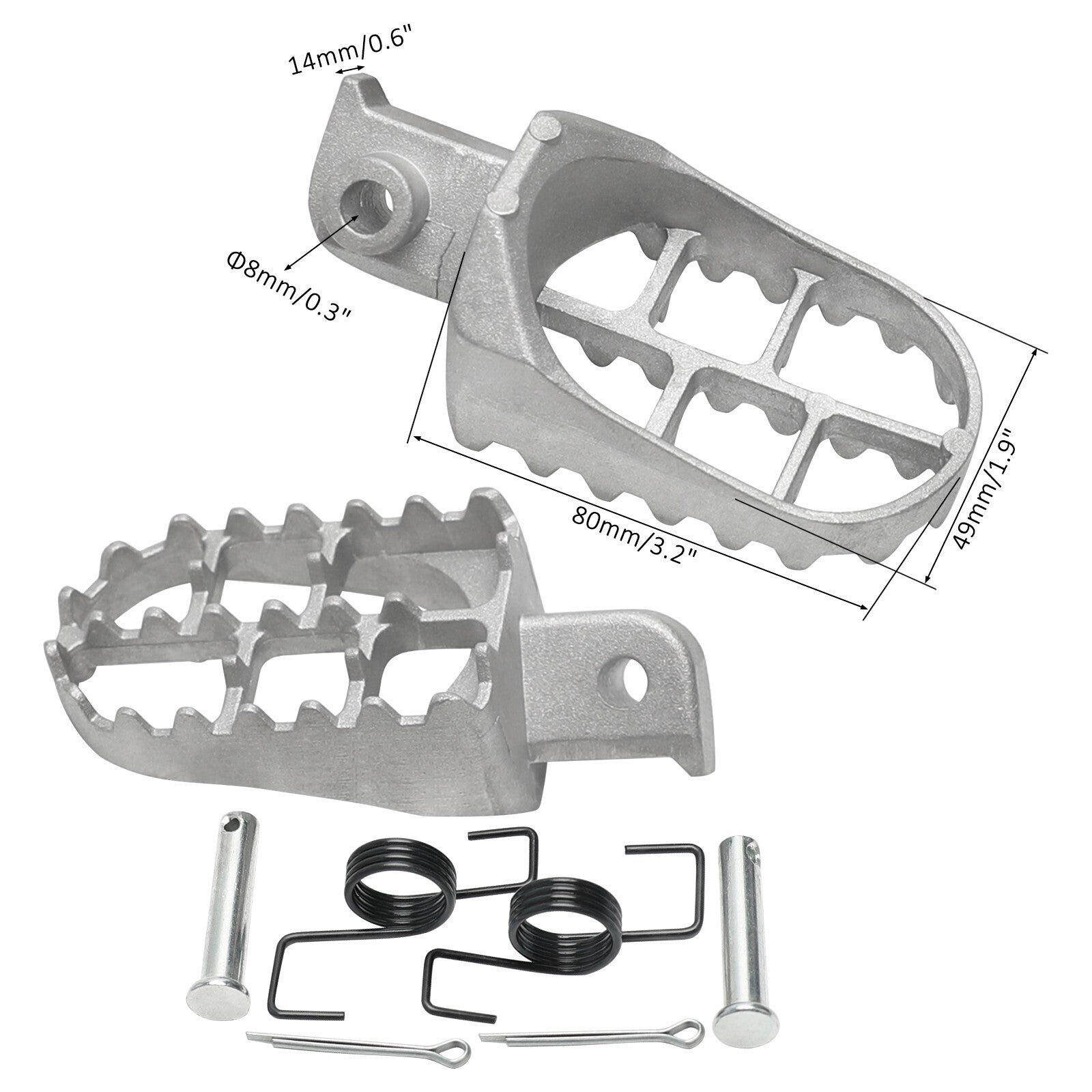 2-pack of foot pegs and footstools suitable for CRF50, XR70, CRF110, SSR 110, KLX110, XR50, CRF70