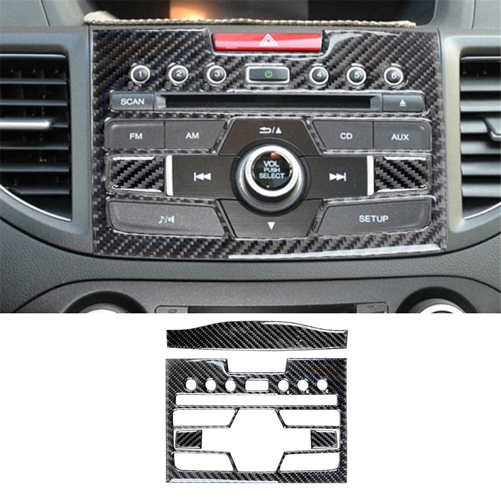 Carbon Fiber Radio With CD Player Cover Trim for Honda CRV CR-V 2015-2016 Type B