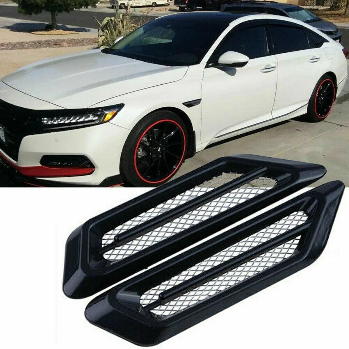 1 Pcs Black Car Accessories Side Air Flow Vent Fender Decor Sticker Universal