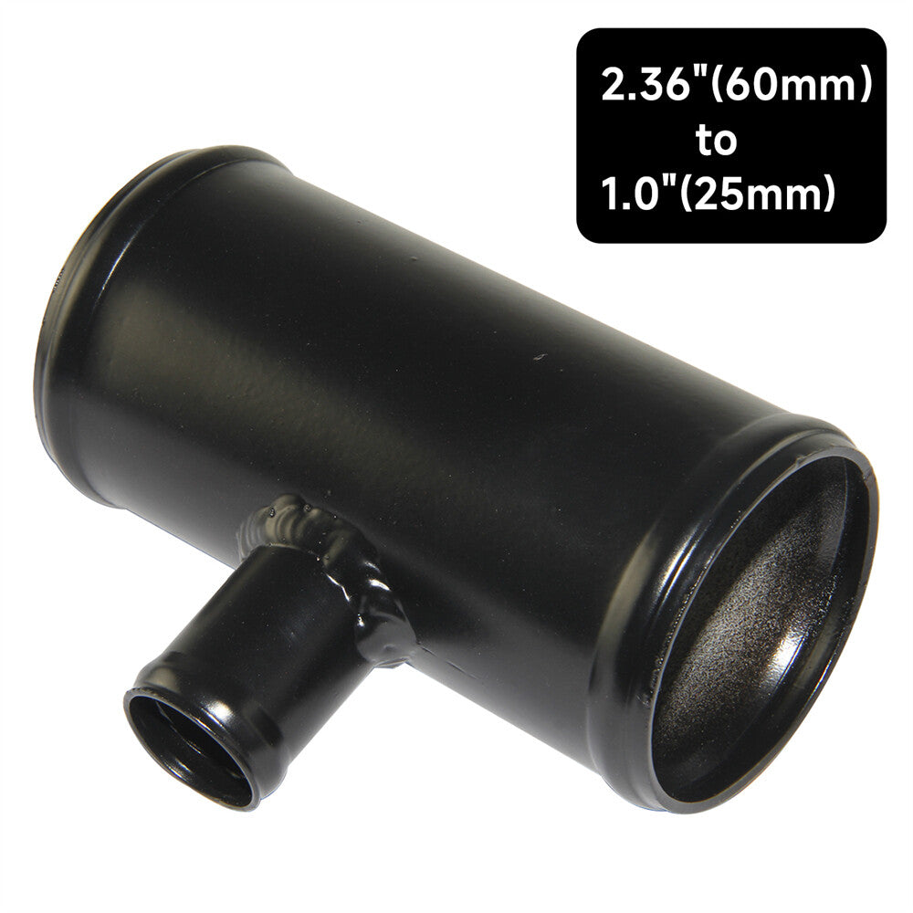 2.36 60mm Blow Off Valve Adapter Aluminum T-Pipe Shape Tube for 25mm ID BOV BK