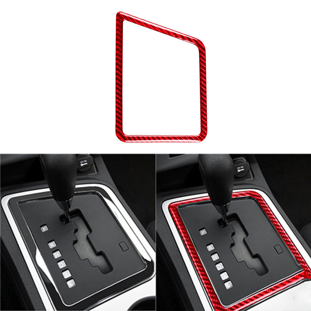 Red Carbon Fiber Gear Shift Frame Trim Cover for Dodge for Challenger 2008-2014