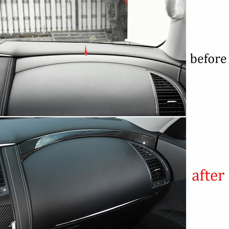 2X Console for Co -Pilot Strip Cover Trim Carbon Fiber for Nissan Armada Patrol 17-20