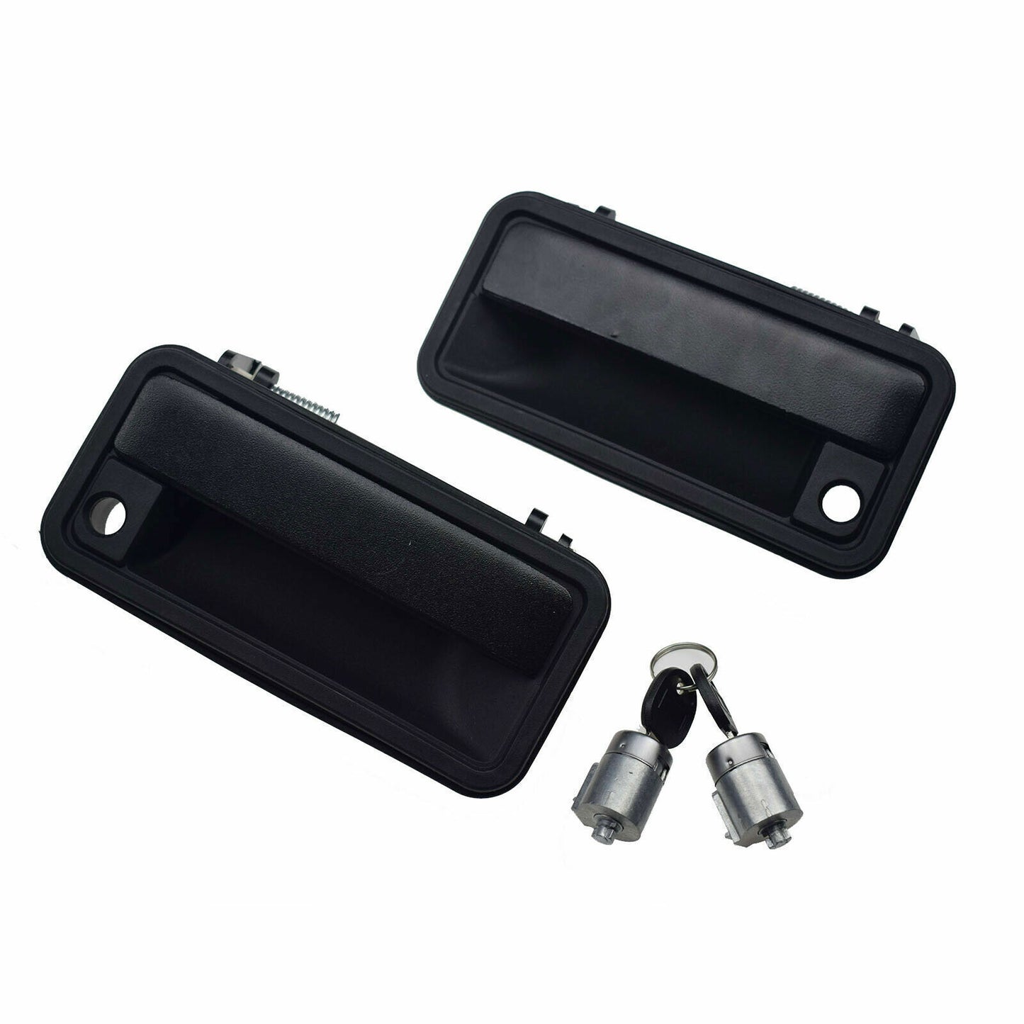 for GMC for Chevrolet Front Black Exterior Door Handles Lock Cylinder W/ Keys Kit