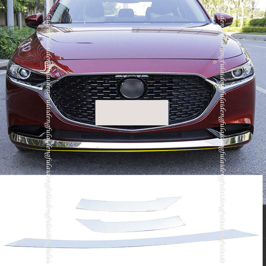 3P for Mazda 3 Sedan 2019-2023 S.Steel Front Bumper Spoiler Lip Decor Cover Trim