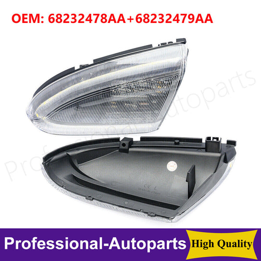 1 pair of side mirror turn signals and puddle lights suitable for Dodge for Ram 1500 2500