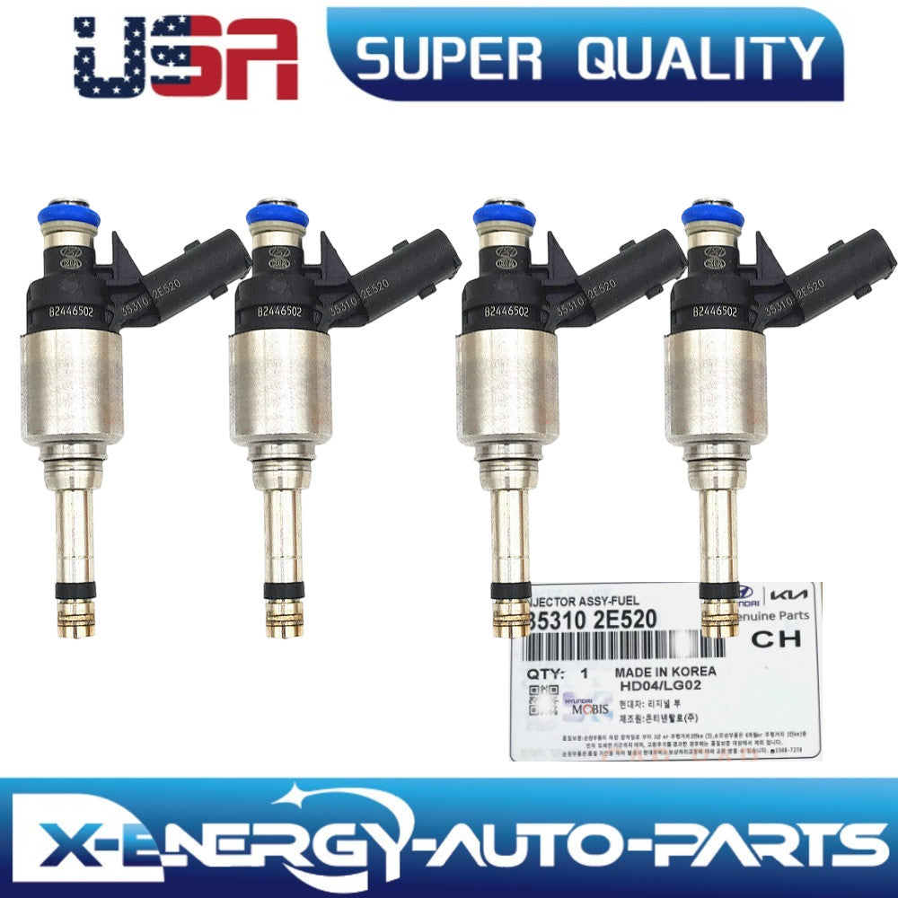 4X Fuel Injector 353102E520 for Soul Forte Forte5 for Tucson for Elantra 2.0L L4
