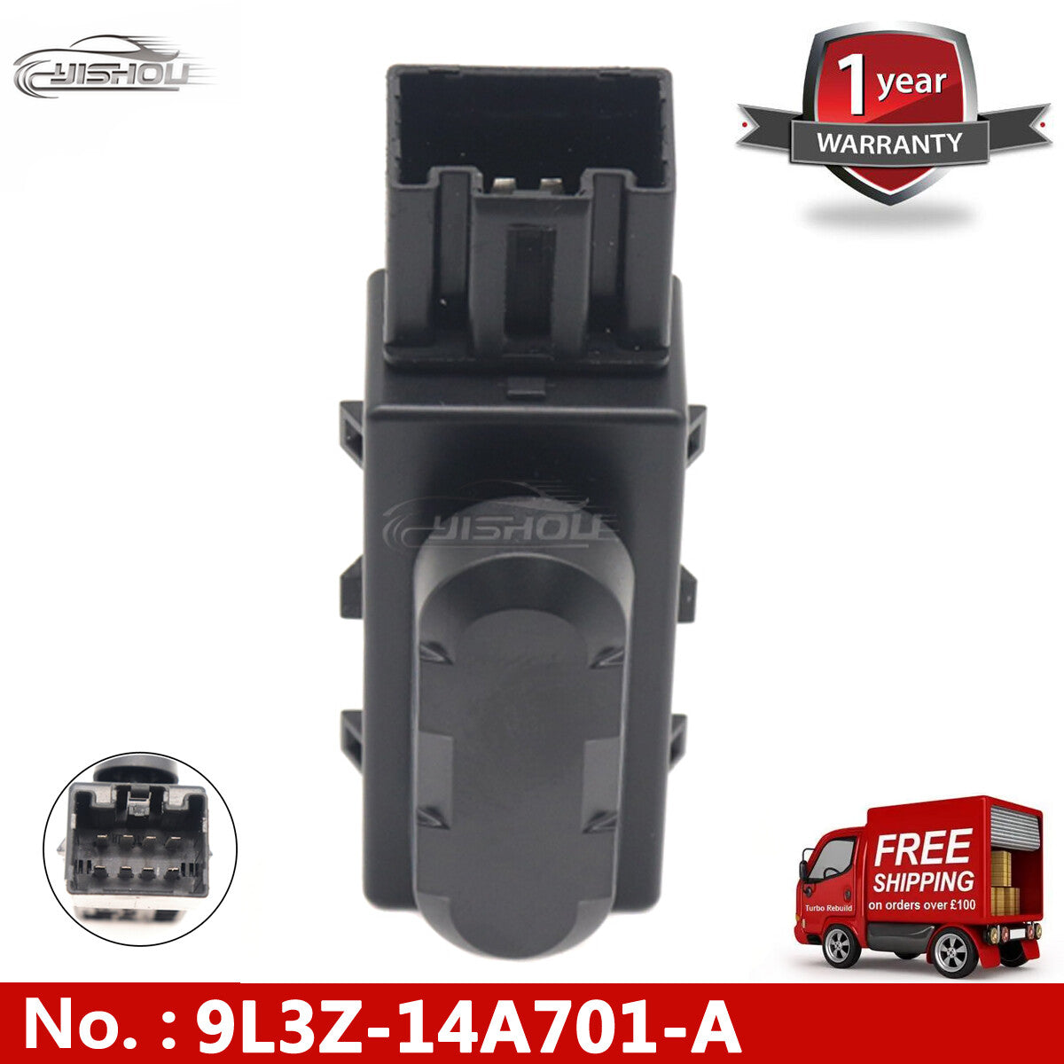 9L3Z14A701A Driver's Left Power for Seat Switch (6-way) Suitable for Ford F150, 250 for Mustang , and Escape