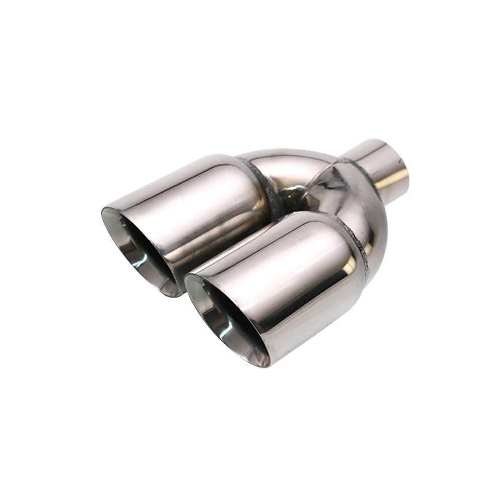 2'' ID 3'' OD Dual Exhaust Tip Double Wall Stainless Steel Exhaust Pipe Tip New