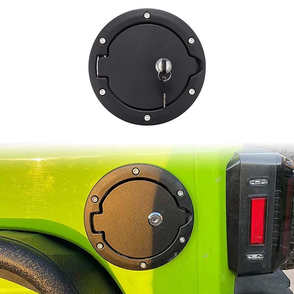 for Jeep for Wrangler JK 2007-2017 Aluminum ABS Fuel Filler Door Gas Cover Tank Cap
