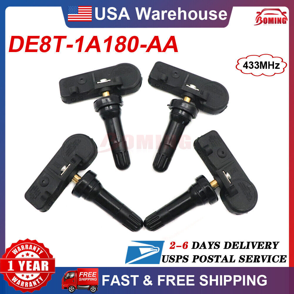 Set of 4 TPMS 315MHz for Ford Motorcraft Tire Pressure Sensor DE8T-1A180-AA NEW