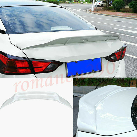 for Nissan Altima 2019-2022 White Rear Trunk Sport Spoiler Tail Wing Lip Cover