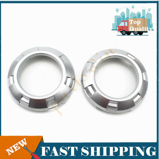 2-Piece Silver Front Fog Light Protective Cover Frame for Mitsubishi Pajero Montero