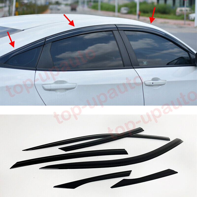 for Honda for Civic Sedan 2016-21 Black Window Wind Visors Rain Guard Vent Deflector