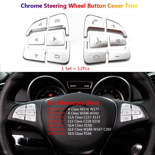 for Mercedes-Benz C GLC W205 X253 Car Interior Steering Wheel Switch Cover Trim